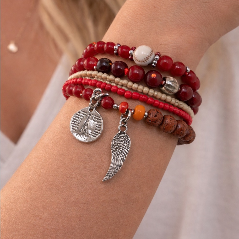 Brand New!! Beaded bracelet with charms bundle